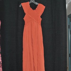 Burnt Orange Boho Maxi Dress